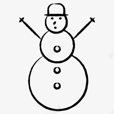 冬天的雪人雪人圣诞节节日图标