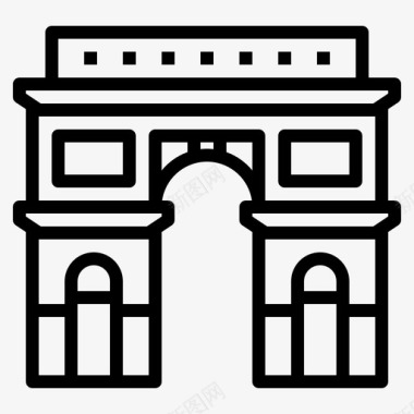 凯旋门法国巴黎图标