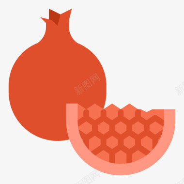水果石榴水果30扁平图标