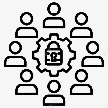 商务网络安全通讯安全群组安全图标