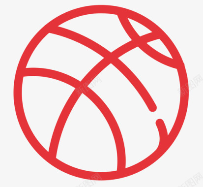 手绘篮球徽章篮球图标
