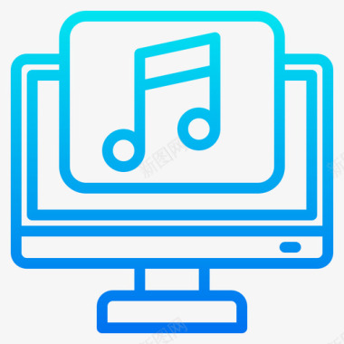 qq音乐应用图标设计音乐计算机应用3渐变图标