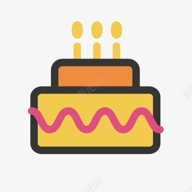 生日蛋糕矢量生日蛋糕图标