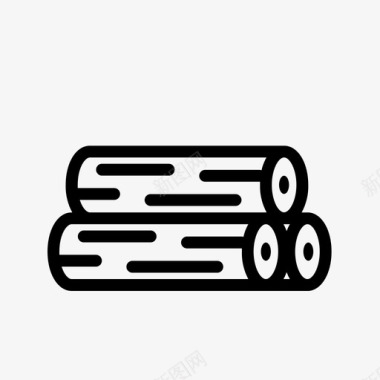 柴火烟熏柴火野营可燃物图标