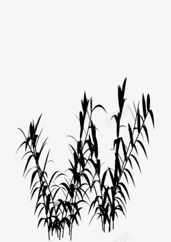 中国风水墨竹子古风竹叶竹林水彩手绘插画免扣PS设计素材