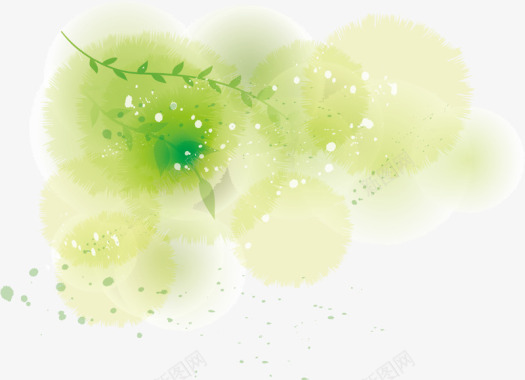 春天植物花卉透明底图绿色PNS透明底图标