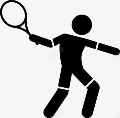 网球网球运动员挥杆动作摆动图标
