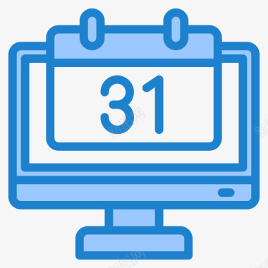 应用程序商店的标志日历计算机应用程序2蓝色图标