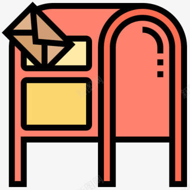 邮箱邮政服务16线性彩色图标