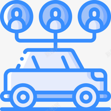 应用图标设计汽车旅行应用程序34蓝色图标