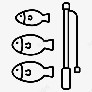 鱼玩具钓鱼鱼竿图标