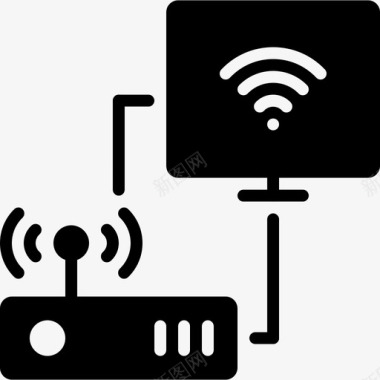 时事热点计算机和路由器wifi热点internet图标