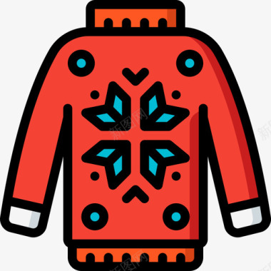 冬季图标套头衫冬季线性颜色图标