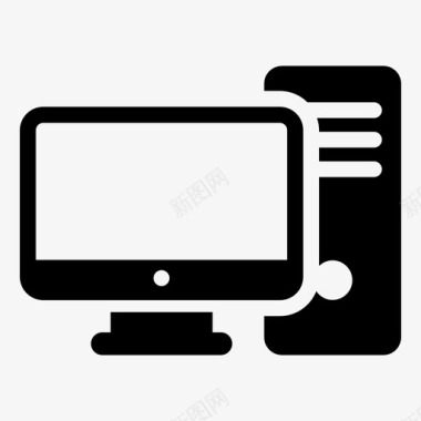 灰色计算机个人电脑电脑桌面图标
