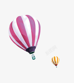 红白色蓝白色热气球升空旅游简约风景浮漂关注素材