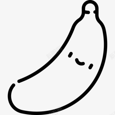 香蕉水果和蔬菜1de3系列线性图标