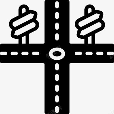 十字路口方向公路图标