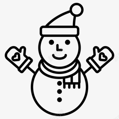 冬天的雪人雪人圣诞节冬天图标