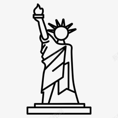 自由女神像建筑曼哈顿地标图标