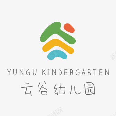 彩色道路幼儿园logo彩色图标