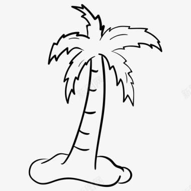 热带树海滩树椰子树图标