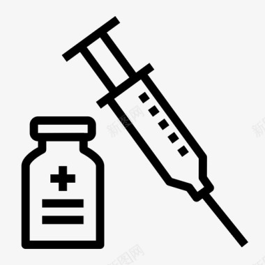 临床疫苗接种医疗保健注射图标