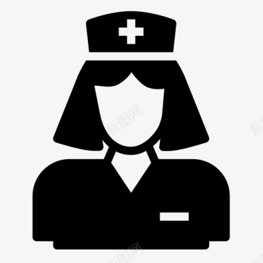 医院护士站女护士保健医院图标