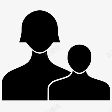 母子家庭孩子图标