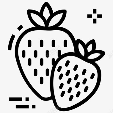草莓果减肥健康食品图标
