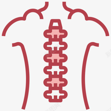 脊柱理疗32红色图标