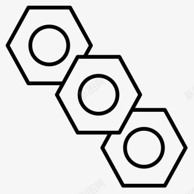 施工标识结构螺栓五金件图标