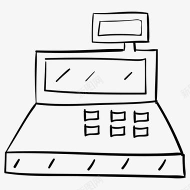 点餐服务收银机收银台发票机图标