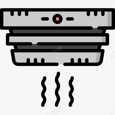 烟雾免费png下载烟雾探测器domotics41线性颜色图标