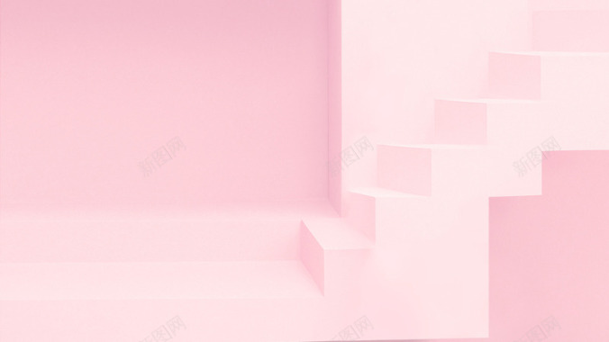 立体粉色立体空间几何背景