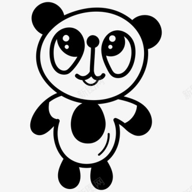 可爱的熊猫动物可爱的熊猫熊猫卡通图标