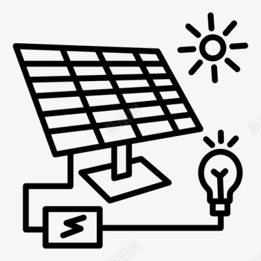 太阳能板能源光图标