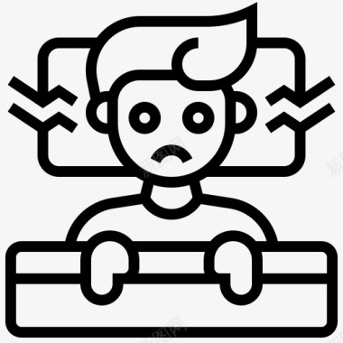 矢量失眠失眠疲惫问题图标