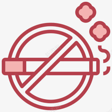 禁烟戒烟25红色图标