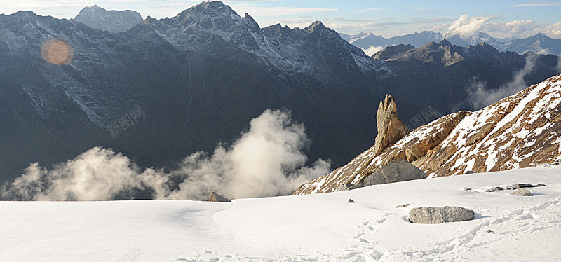 雪山冬季运动户外男装女装海报banner摄影风景图背景