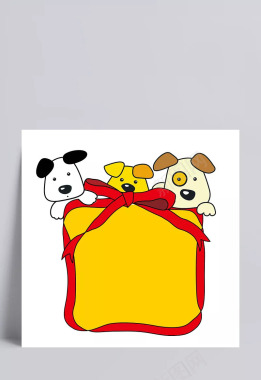卡通小狗提示边框边框卡通提示卡通小狗卡通提示温馨提背景
