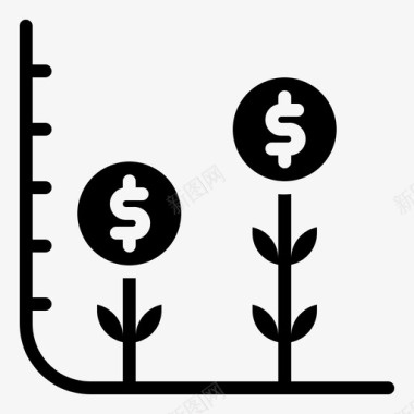 业务增长利率银行业务金融图标