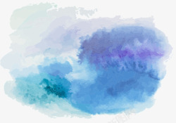 免商水彩画绿松石蓝色紫阴天刷纹理课程水彩易溶于水基素材
