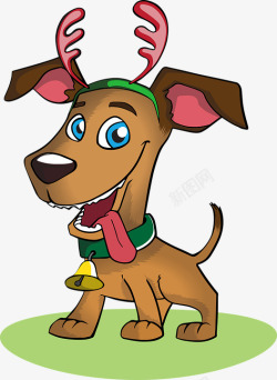 狗圣诞节度假圣诞狗宠物动物圣诞老人小狗可爱十二月搞素材