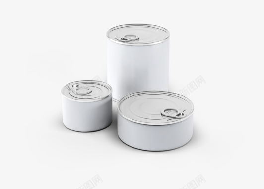 10视角圆形白铁皮罐头盒高中低尺寸样机模型PSDD图标