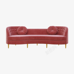 轻奢现代红色沙发素材