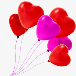 情人节爱心气球透明底PSD素材