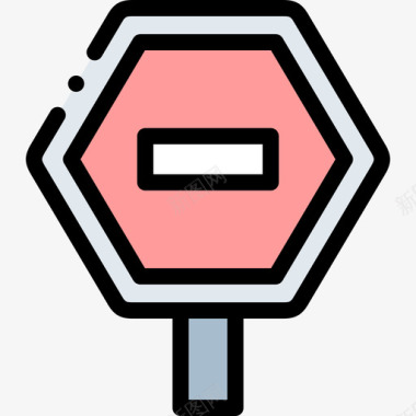 矢量信号图标停车标志工作安全6线性颜色图标