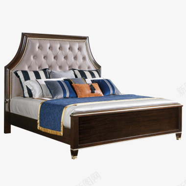 美式实木床艺床卧室18米15双人床主卧奢华婚床轻奢图标
