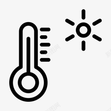 水温温度计太阳温度计天气预报温度图标