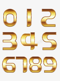 金色金属质感烫金数字创意设计原图字母素材